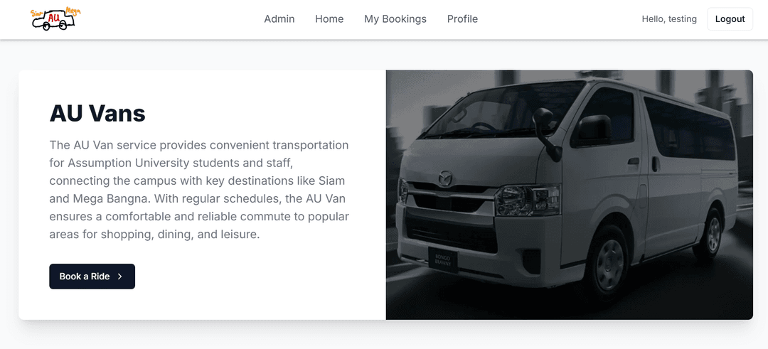 AU Van (University Van Booking System)